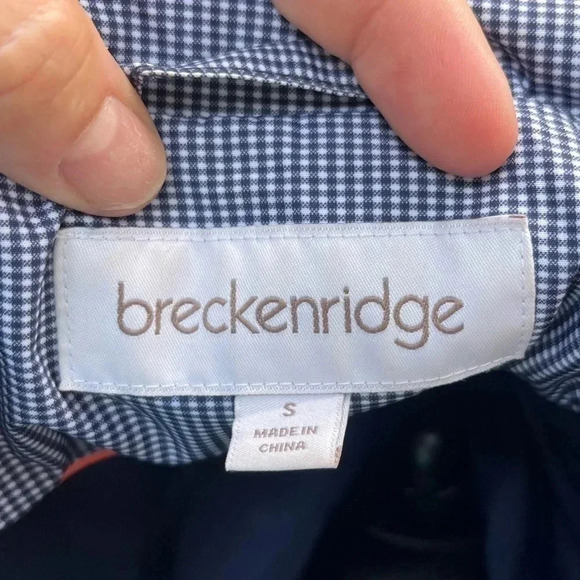 Breckinridge blue and white checkered hooded and lines jacket Small - Picture 6 of 7